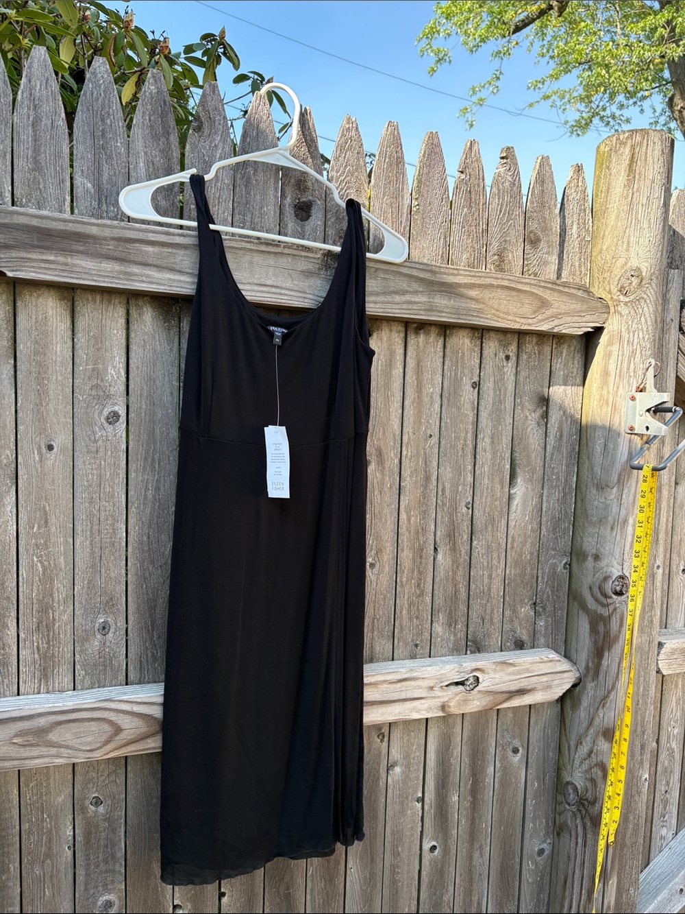 Eileen Fisher PS black silk overlay dress. NWT!!